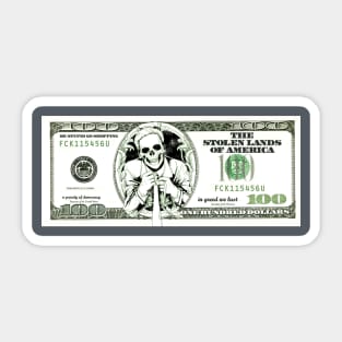 sarcastic 100 dollars bill Sticker